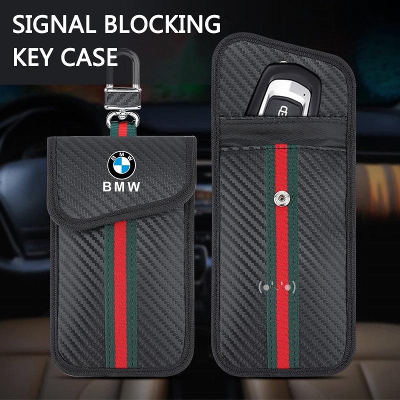 OSTB7 For BMW E90 F20 E46 E60 G60 F10 F30 E87 X5 X1 M4 M5 G11 Sport Car Key Case Signal Blocker Bag RFID Shielding Pocket Car Sticker