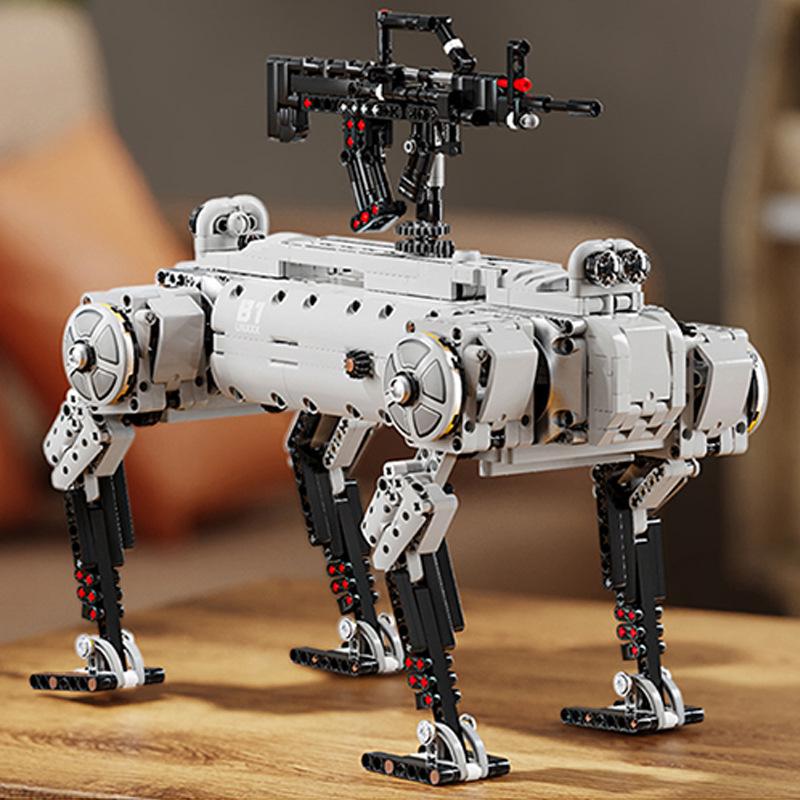 

12GO96009 Modern military weapon unmanned mechanical dog difficult puzzle assembly building block boys toy