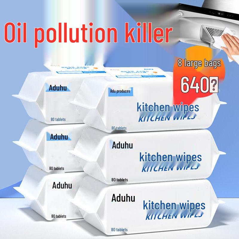 

Extra Large & Thick Kitchen Cleaning Wipes: Heavy-Duty Disposable Oil Stain Remover Rags