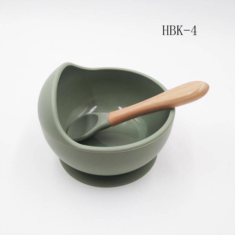 In-Stock Silicone Feeding Set for Infants and Toddlers: Suction Cup Bowl & Spoon