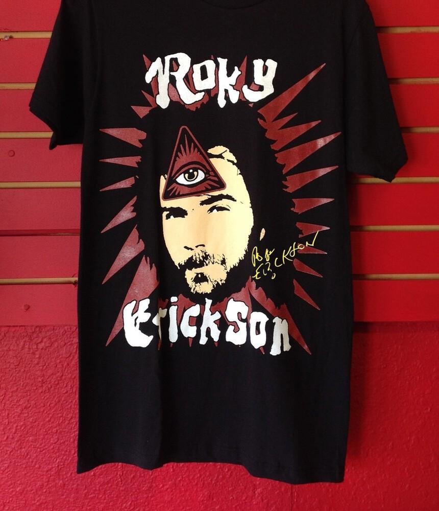 Vintage Roky Erickson Short Sleeve Cotton Full Size Unisex Black T Shirt Unisex T-Shirt L