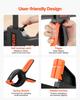 Bar Clamps for Woodworking, 8-Pack, 15.24 cm and 30.48 cm, with Spring Clamps, One-Handed Clamp/Spreader, 70 kg Load Limit, Quick Release,