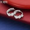 Beautiful AAA Zircon Flower Half Hoop Earrings in 925 Sterling Silver - Beautiful Wedding Jewelry