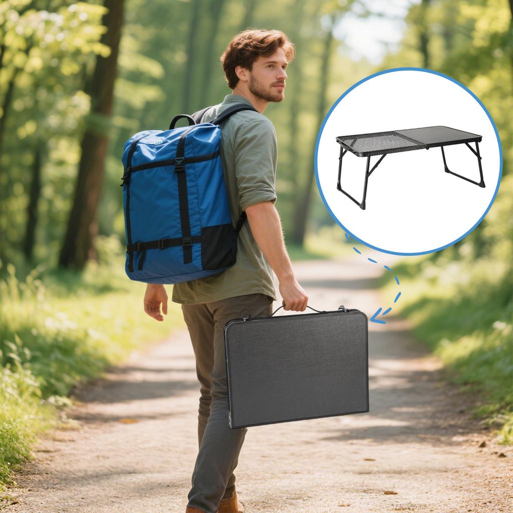 Outdoor Half-folding Table, Multi-functional Iron Table, High Load-bearing Capacity, Picnic, Camping, Barbecue Table, Folding Table, Garden.
