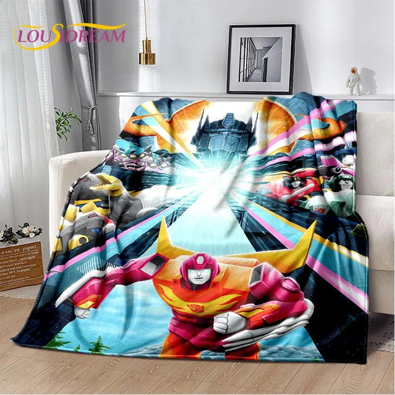 HD Cartoon T-Transformers  Autobots 3D Soft Blankets,Keep Warm Throw Blanket for Picnic Beds Sofa Home Bedroom Gifts Kids Hiking