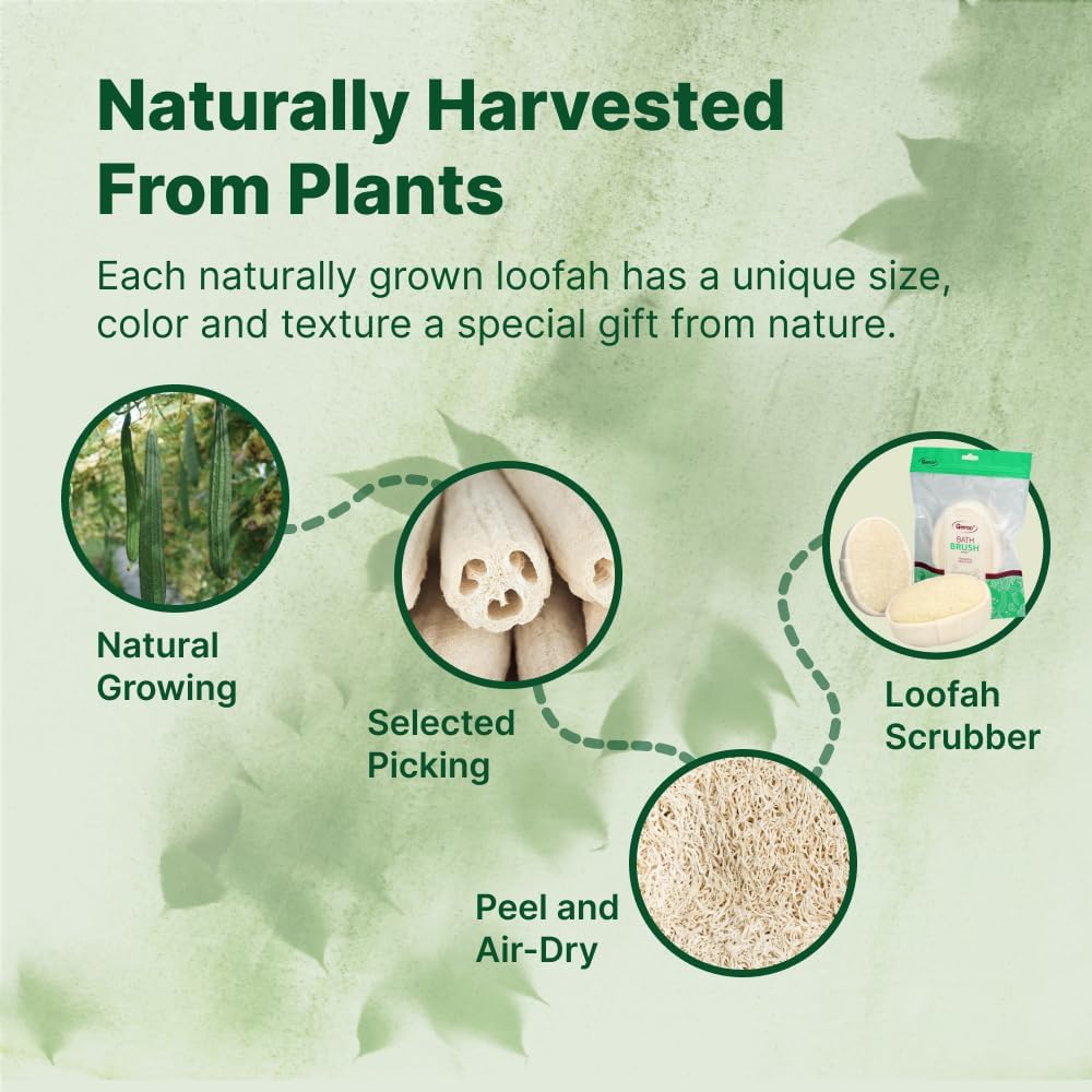 Natural Loofah Sponge,Integrated Soft Sponge Layer,Shower Exfoliating Body Scrub,Gentle Skin-Friendly Loofah Sponge,Suitable for Men and Women,Ideal