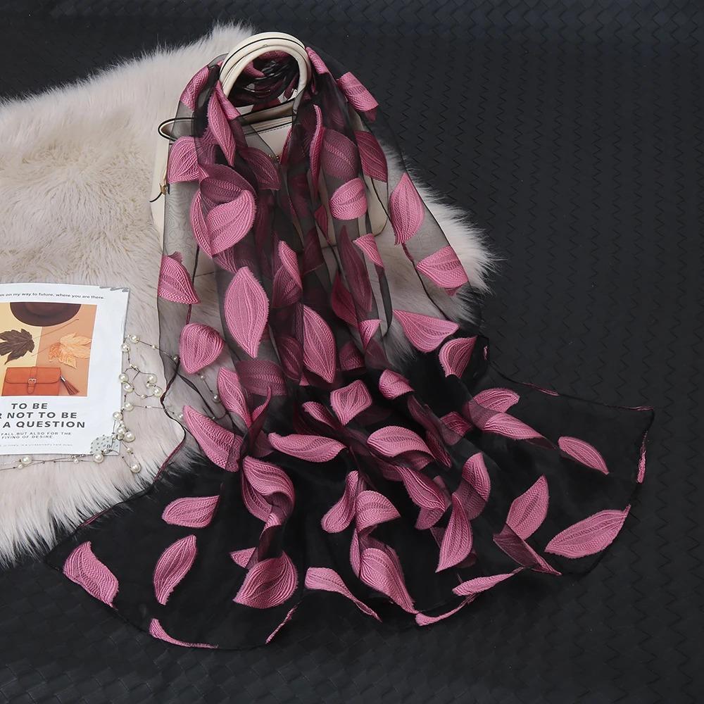 

Гарячий Розпродаж Шовковий Шарф Жіночий Літній Легкий Шарф Шаль Однотонна Бандана Пляжна Органза Газ Мереживо Ажурний Шарф Мусульманські Хіджаби