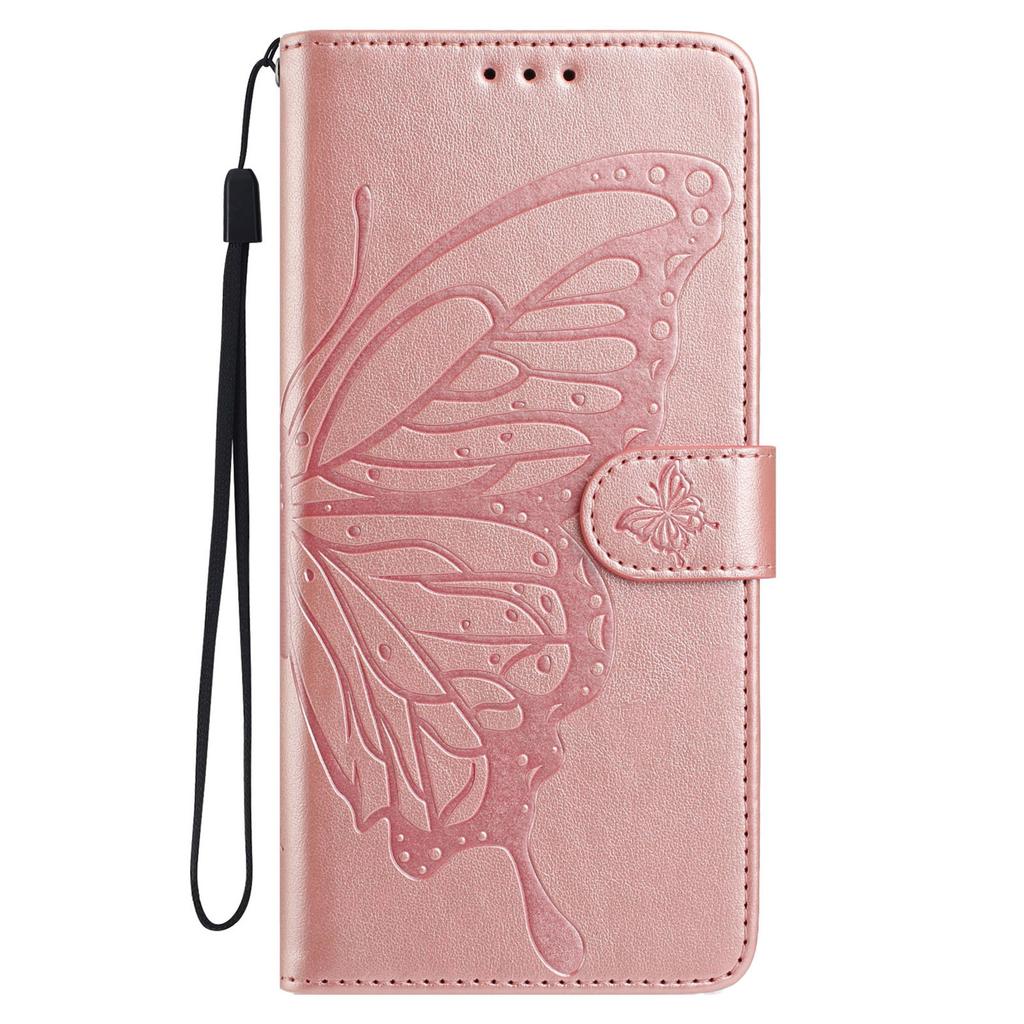 For Samsung Galaxy A35 5G Case Butterfly Imprinted Wallet Stand PU Leather Flip Phone Cover with Strap