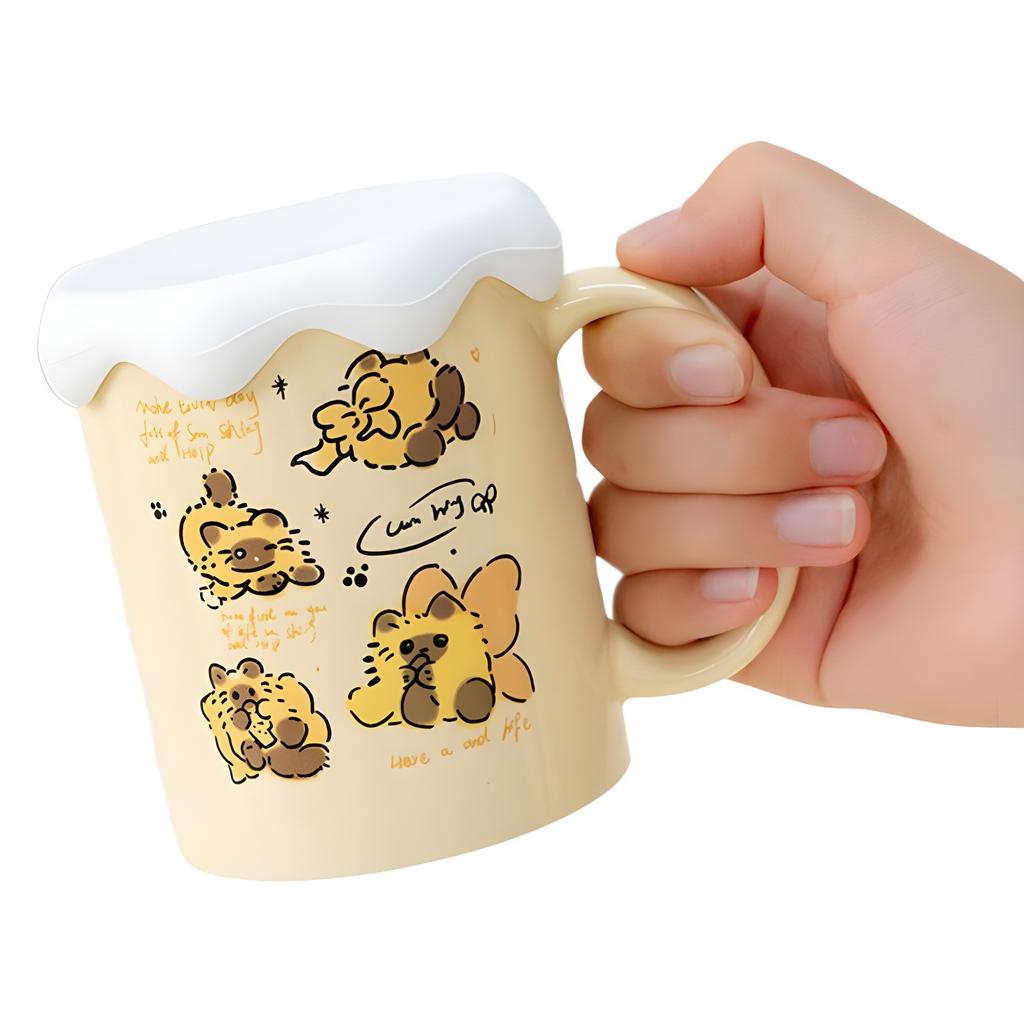 Korean Version of Cartoon Brown Butterfly Mug Ins Windy Good Looking Water Cup Summer Student Water Cup Coffee Cup