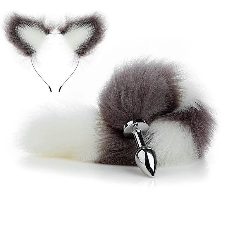 Ass Butt Tail Buttplug Fox Pigtail Anal Plug And Ears Erotic products SM BDSM Cat Ears Sex Game Toys For Couple Adults Women Men