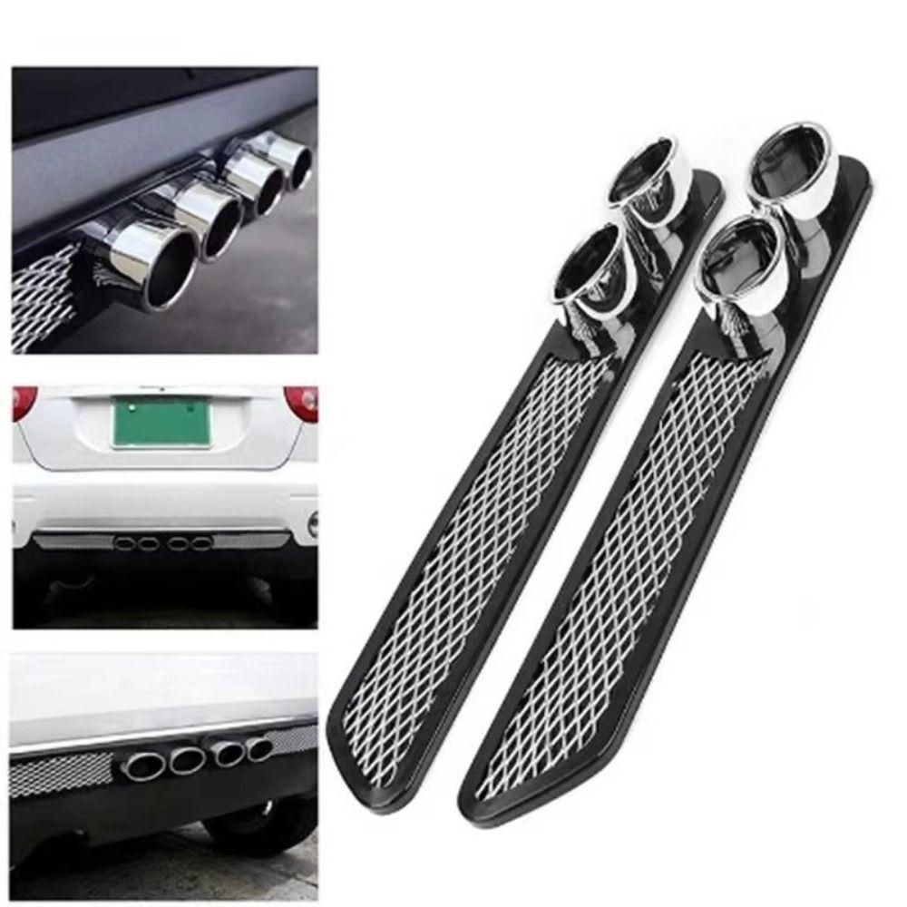 Cool Design False Exhaust Pipe Stickers No Drilling Required Vent Grid Exhaust  Car Decorative