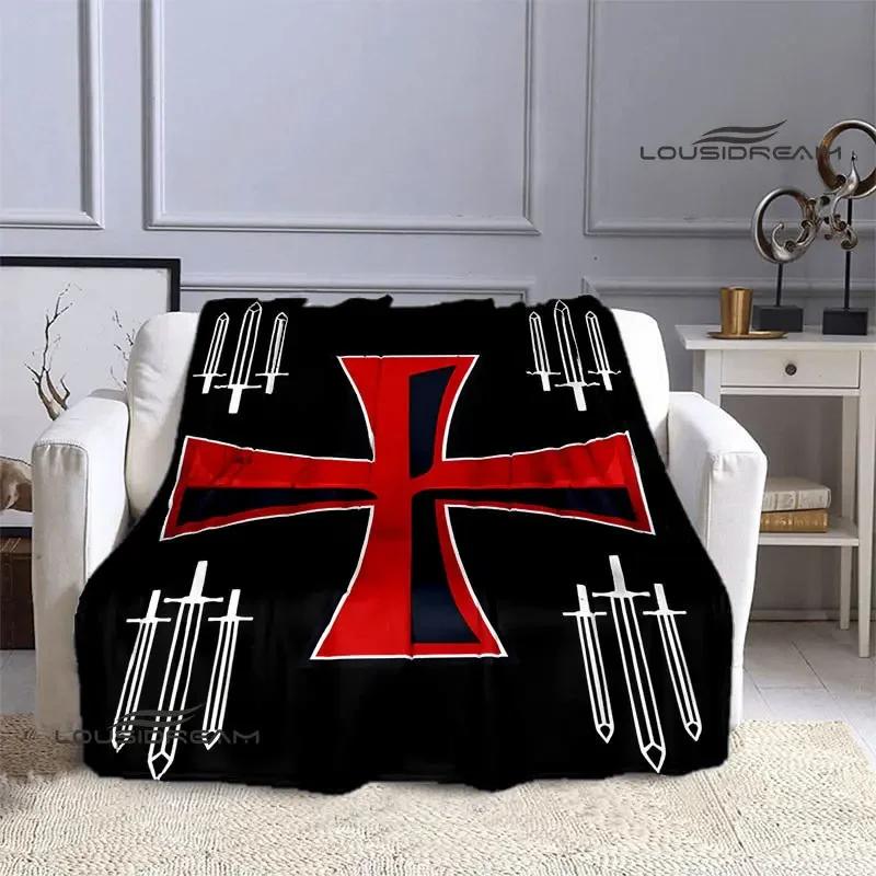 Kreuzzug Kreuz Templer Ritter Bedruckte Decke Flansch warme Decke Bettwäsche Picknickdecken Home Travel Born Geburtstagsgeschenk