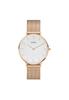 BUREI Analog Quartz Watch with Waterproof Mesh Stylish and Popular for Commuting and Slim and Lightweight Rose Stainless Women's Band, Casual, School,