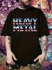 Heavy Metal Graphic T-shirt - Black Casual Short Sleeve Tee with Bold "HEAVY METAL" Print