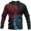 Sweat à capuche pour hommes, motif de tatouage d'aigle Vikings imprimé en 3D, mode décontractée, Harajuku Hip Hop, automne et hiver, surdimensionné, 2024
