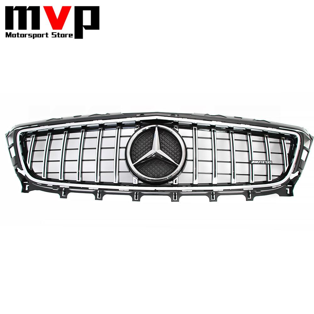 FOW5 Hot 2026 New For Benz Chrome GTR Style Upper Grille With Silver OE Style Badge Star Emblem Logo For Mercedes Benz CLS-Class W218