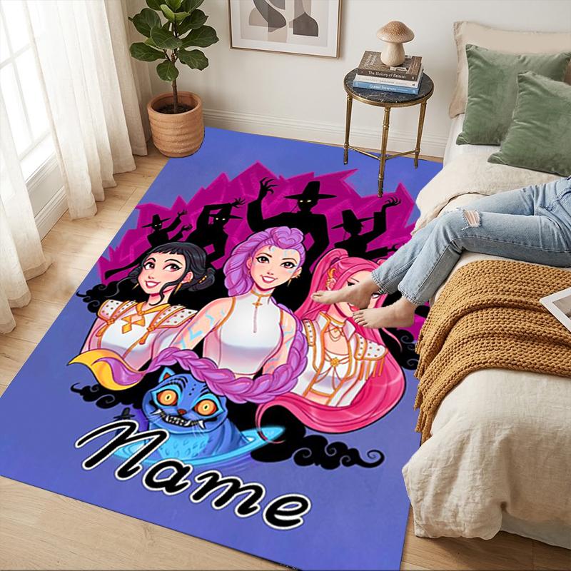 Custom Name Witchcraft Fantasy Living Room Non-Slip Area Rug Soft Carpet for Bedroom Kids Playroom Sofa Office Home Decor Doormat