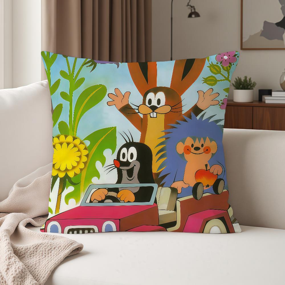 Cute The Little Mole Art Pillow Case Suitable For Bedrooms Living Rooms Cars Home Decoration