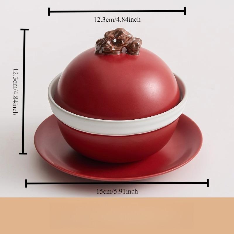 1PC Crock Pot Household Jar Soup Bird's Nest Small Stew Pot Old-fashioned Ceramic One-person Water-proof Stew Cup Steamed Egg