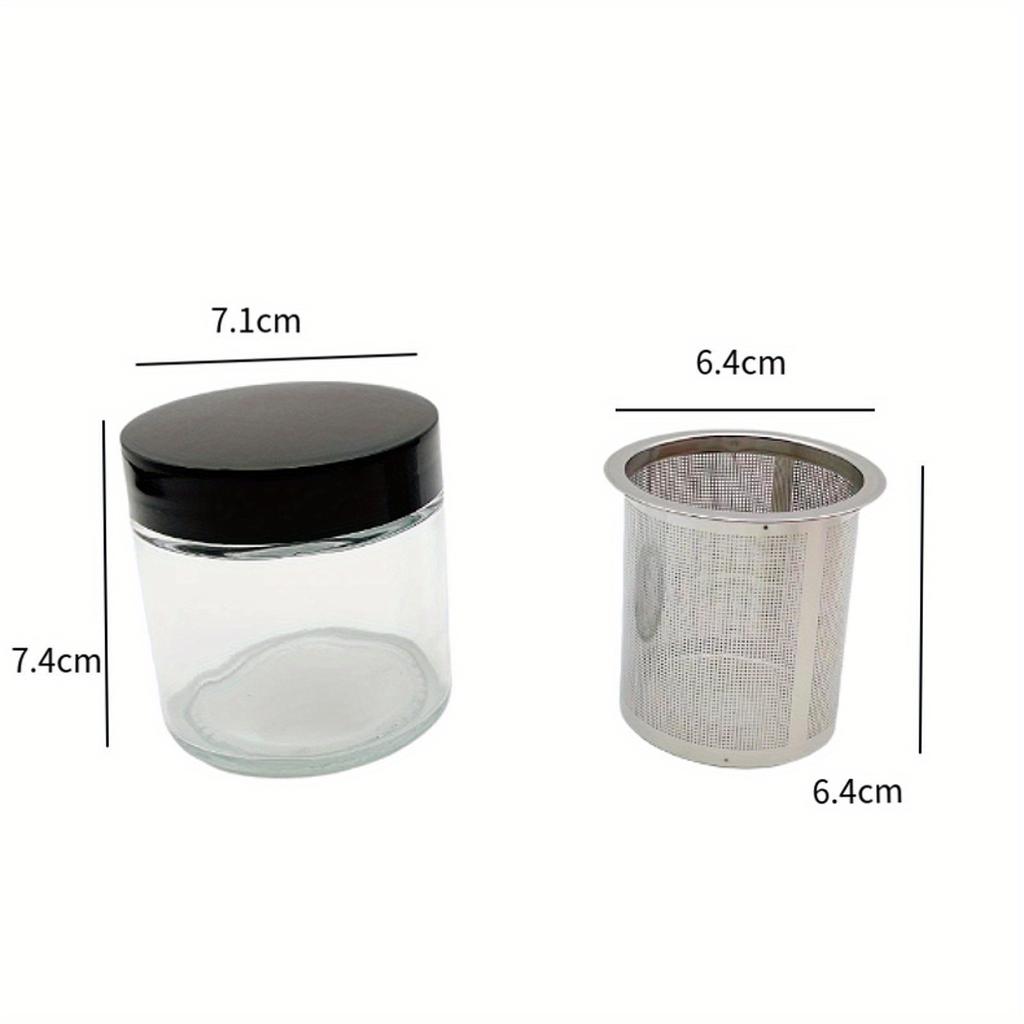 1Pc Jewelry Cleaning Jar Metal Sieve Glass Cleaning Cup Easy To Carry Jewelry Safe Container for Small Stones Earring Watch Parts