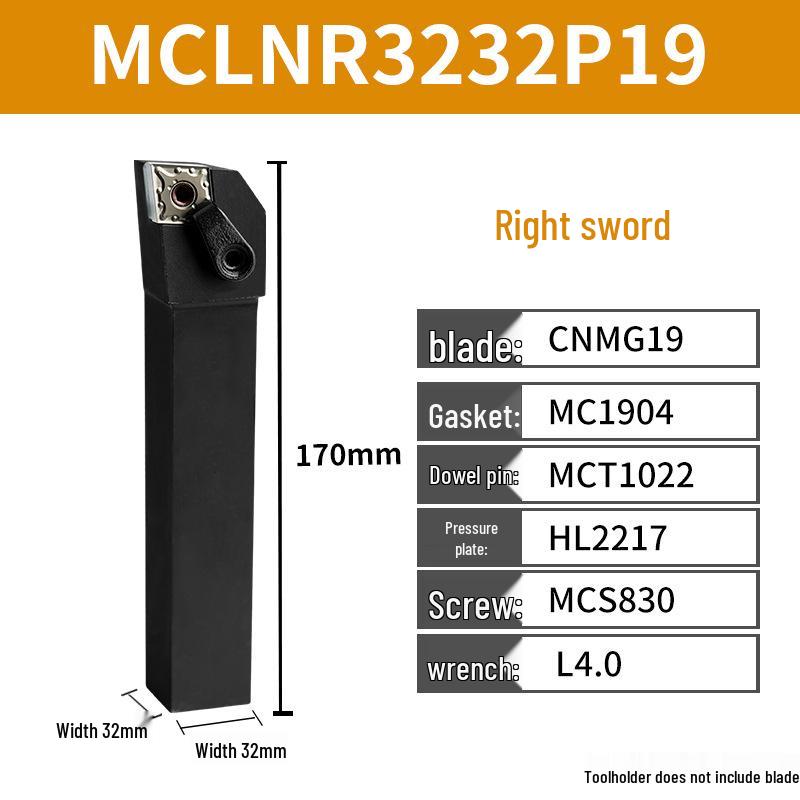 CNC Tool Holder: Peach-Shaped Face Turning Tool MWLNR/MTJNR20
