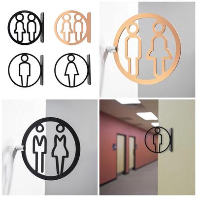 Stylová nástěnná dekorace na toaletu Akrylové značení do koupelny Průhledný značkovač toalety pro kanceláře, restaurace, hotel