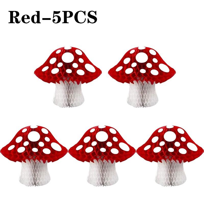 Creative Mushroom HoneycombBall 3D HangingOrnament for Indoor PartiesForest Theme Birthday Wedding Decor Jungle Wonderland Setup