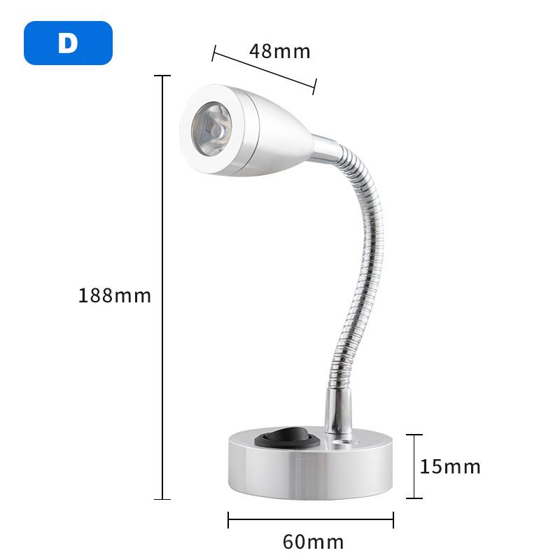 Lumină LED Spot de Lectură DC12V RV Barcă Rulotă Camping Remorcă Noptieră 3W Aluminiu Spot Reglabil Iluminat Interior Cu Comutator