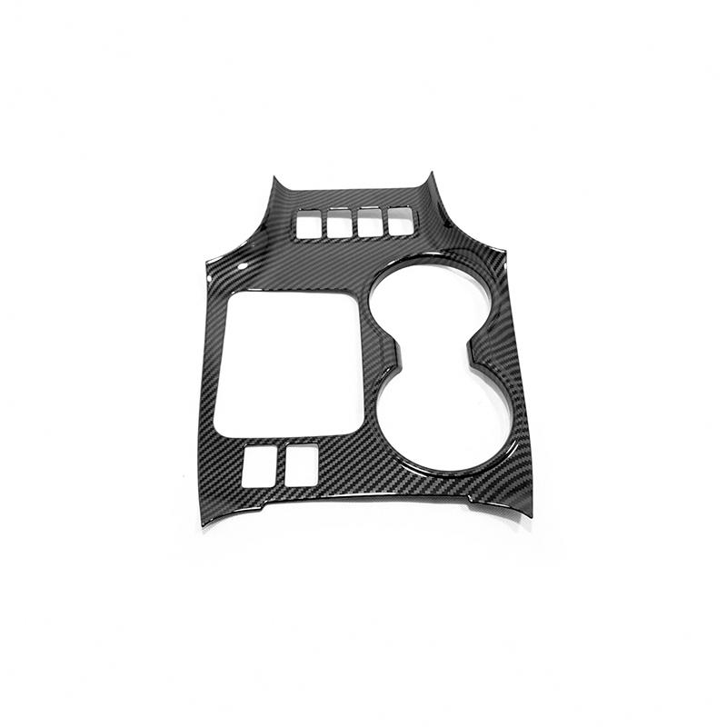 

ABS углеродное волокно для Toyota Highlander Kluger 2014-аксессуары, ручка переключения передач автомобиля, рамка, крышка панели, отделка автомобиля Two Holes