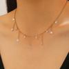 Layered Tassel Necklace with Zircon Silver Gold Chain Sparkling Water Drop Pendant Lightweight Hypoallergenic Jewelry for Women