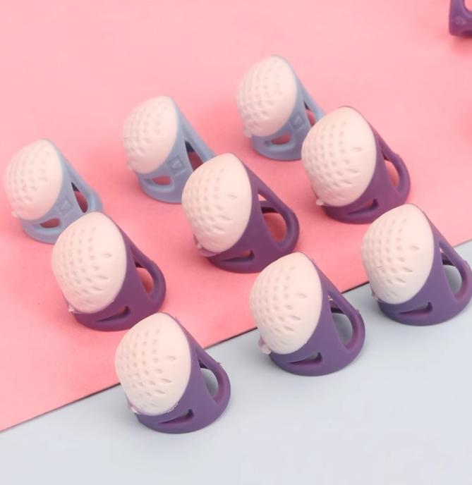 Hand Cross-stitch Anti-stick Finger Cover Silicone Sewing Thimble Anti-slip Finger Protection