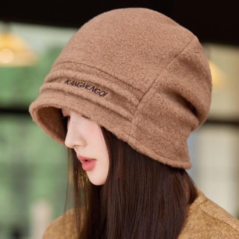 Hat Women's big head circumference stacking hat New autumn and winter warm headhat Thickened foreign style hat