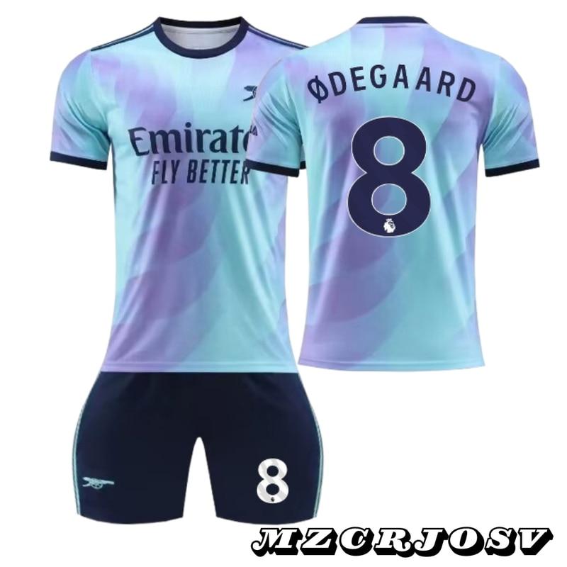 Arsenal Odegaard Football Jersey No.8 2024/2025 Season Kids Sportswear Polyester Multicolor Blue