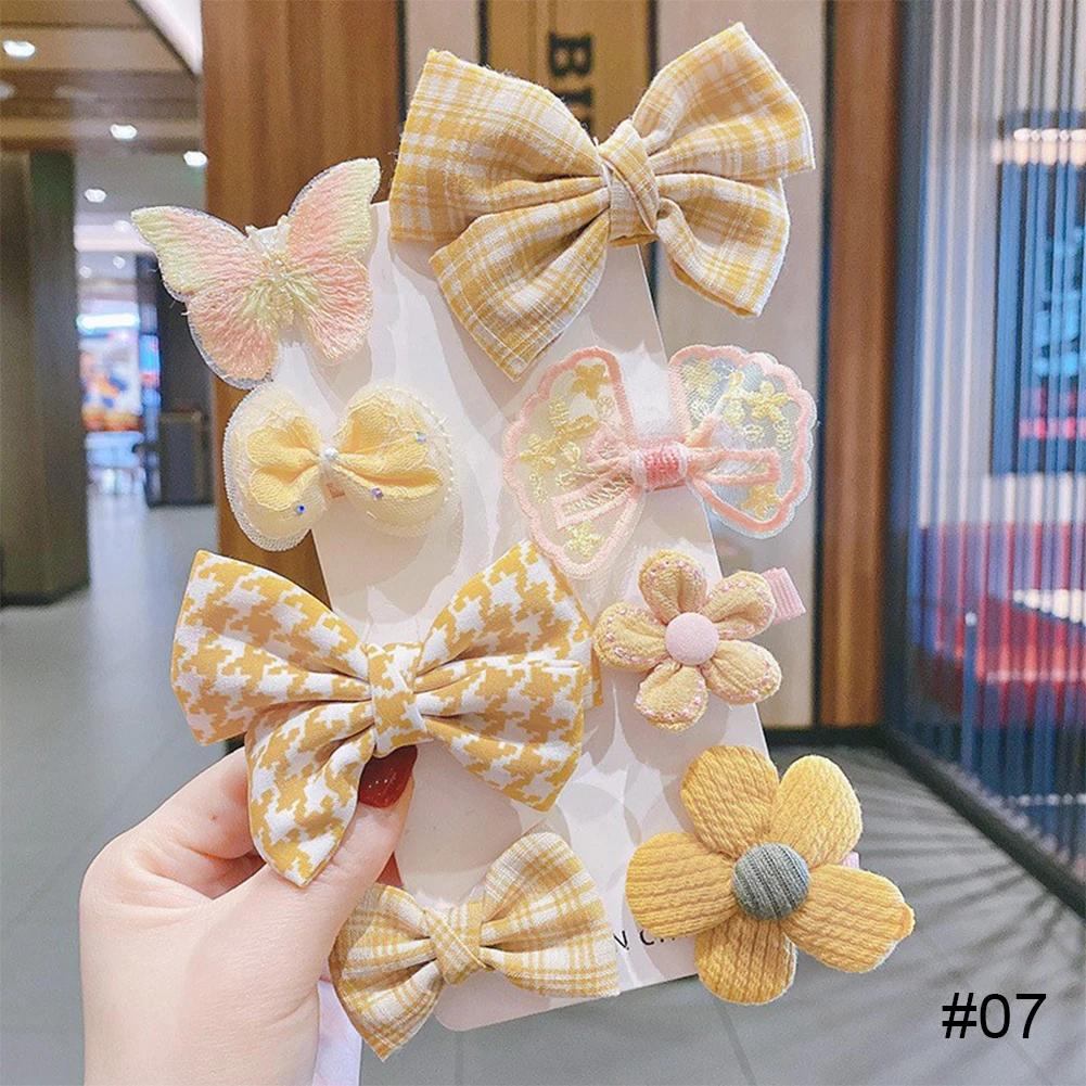 8Pcs/Set Sweet Big Bow Flower Elastic Hairbands Children Girls Hair Ties Fashion Headbands Hair Accessories Rubber Band For Kid