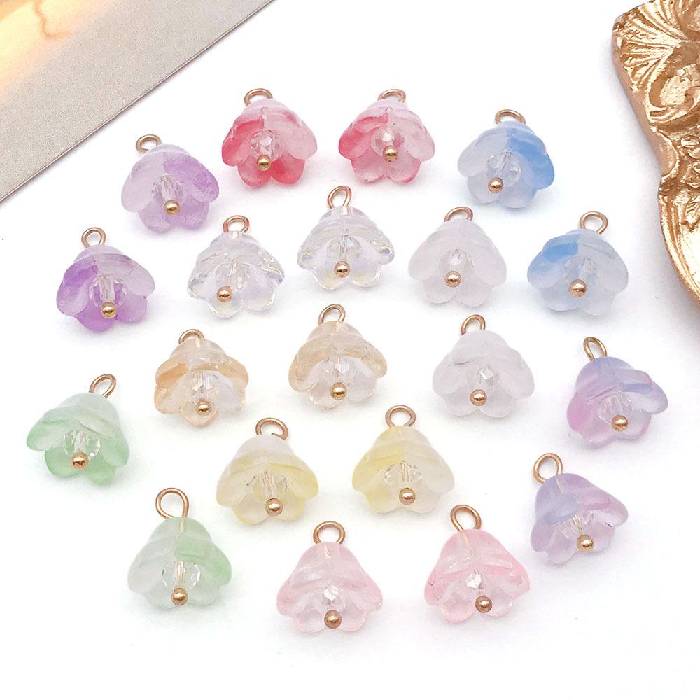 Lily of the Valley Glass Pendant Charm for DIY Jewelry