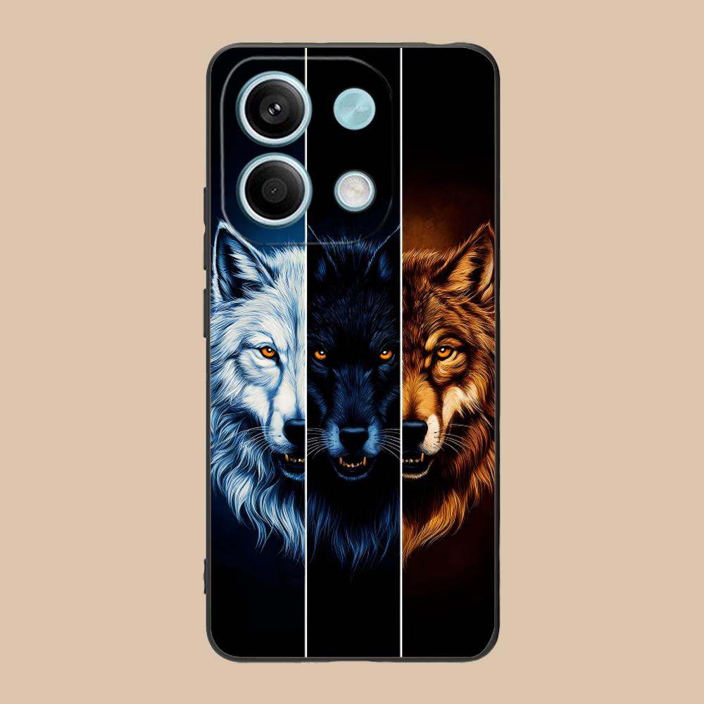 Fashion Wolf Mobile Phone Case for POCO F7 F6 F5 F4 F3 F2 Pro GT C75 C71 C65 C61 C40 Pro Ultra Colorful Printing Cover Cover