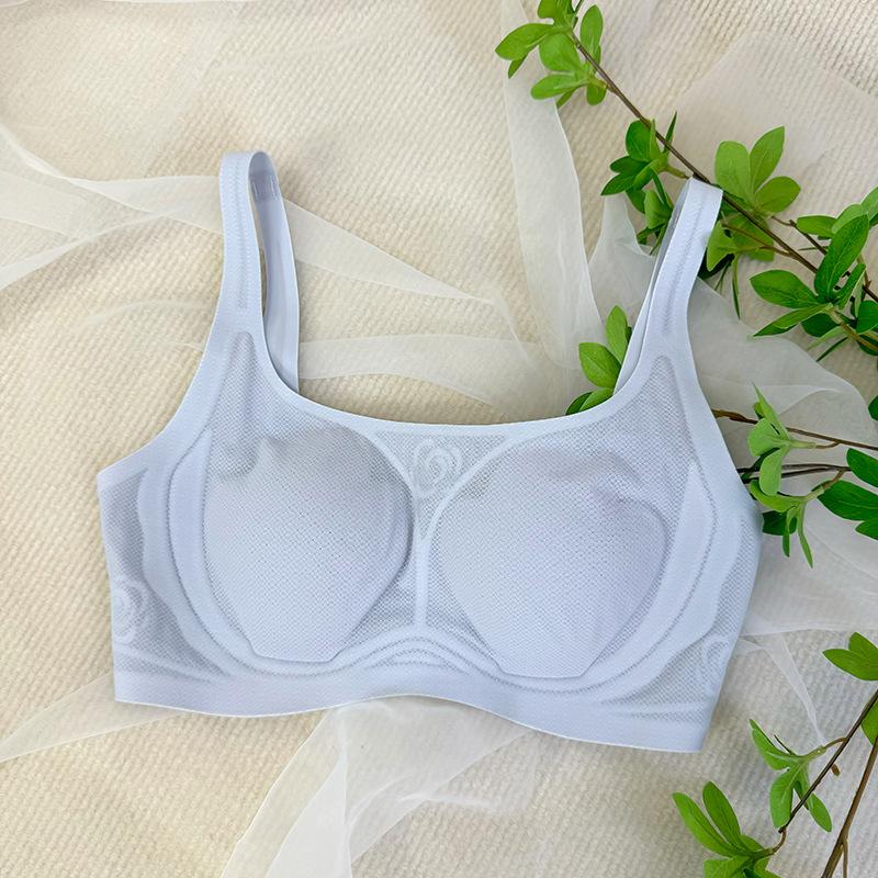 Vest Rabbit-ear Bra for Women Thin and Seamless Bra Mesh Gathering Bra Beautiful Back Without Underwire Bra Push Up Bra
