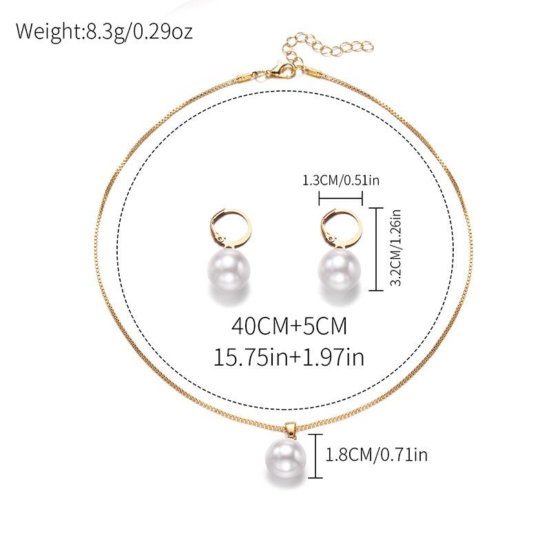 Pearl earrings necklace jewelry fashion pendant alloy light luxury niche high-end sweater chain