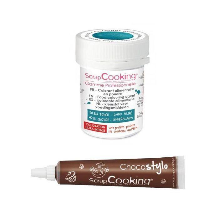 Chocolate Pen + Dark Blue Powder Food Coloring
