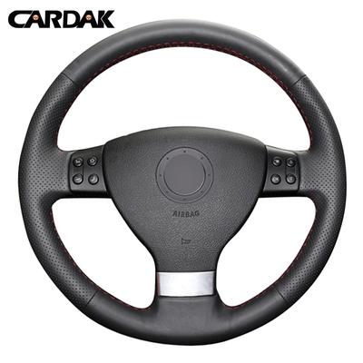 CARDAK Coprivolante per Auto in Ecopelle Nera per Volkswagen Golf 5 Mk5 Passat B6 Mk5 Tiguan 2007-2011