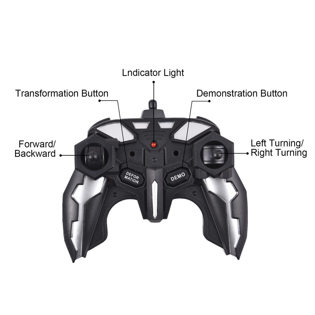 Coche de Control Remoto, Juguetes Transformables para Niños y Niñas, Deformación a Robot con un Botón con Luces a