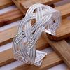 Resizable Wide Open Bangle Silver Women's Jewelry Elegant Woven Bracelet Gift