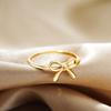 Dainty Gold Plated Bow Rings for Women Mother Daughter Friendship Ribbon Knot Ring Aesthetic Bowknot Wedding Bands Jewelry Gift
