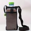 Black outdoor crossbody storage net bag water cup cover protective cover grid milk tea kettle universal thermos cup one piece
