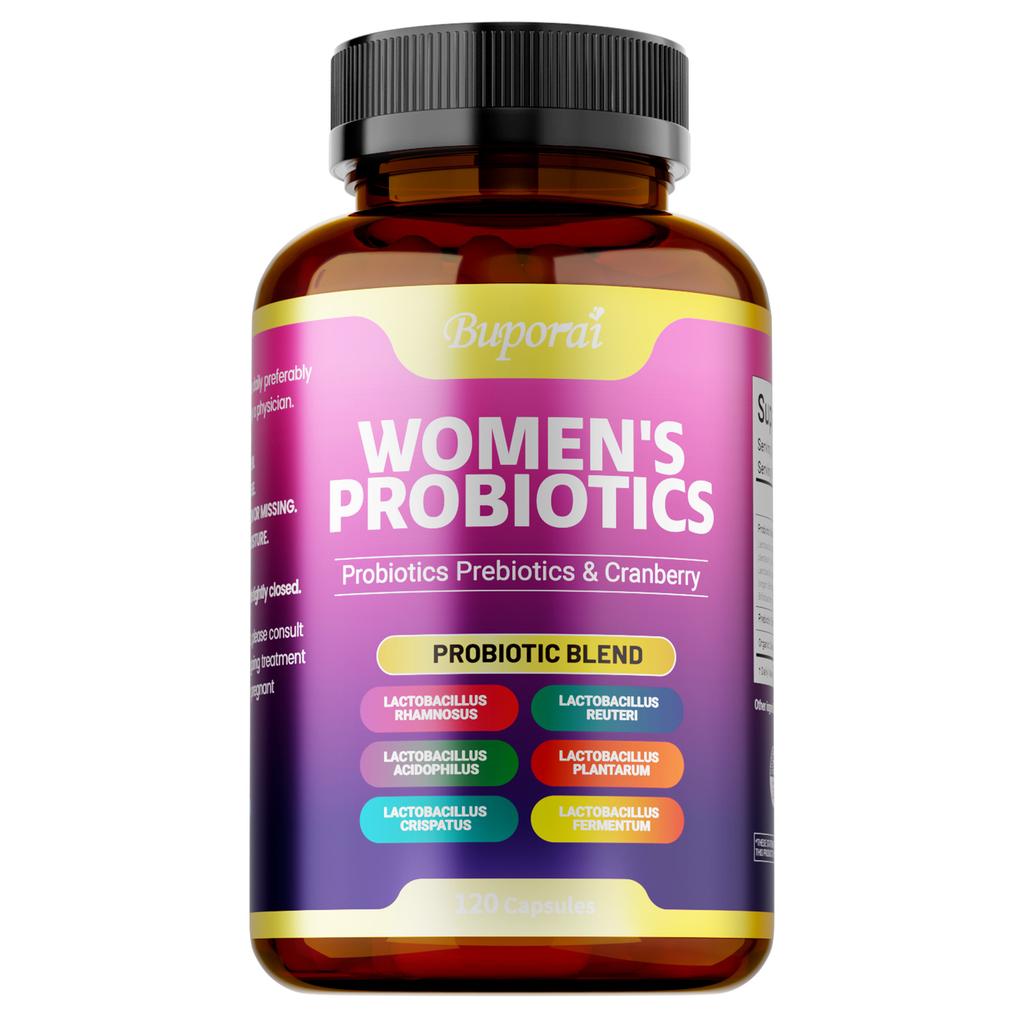 Buporai Women's Probiotic Capsules, Containing Cranberry Prebiotic Complex Strain, Daily Nutritional Supplement for Women
