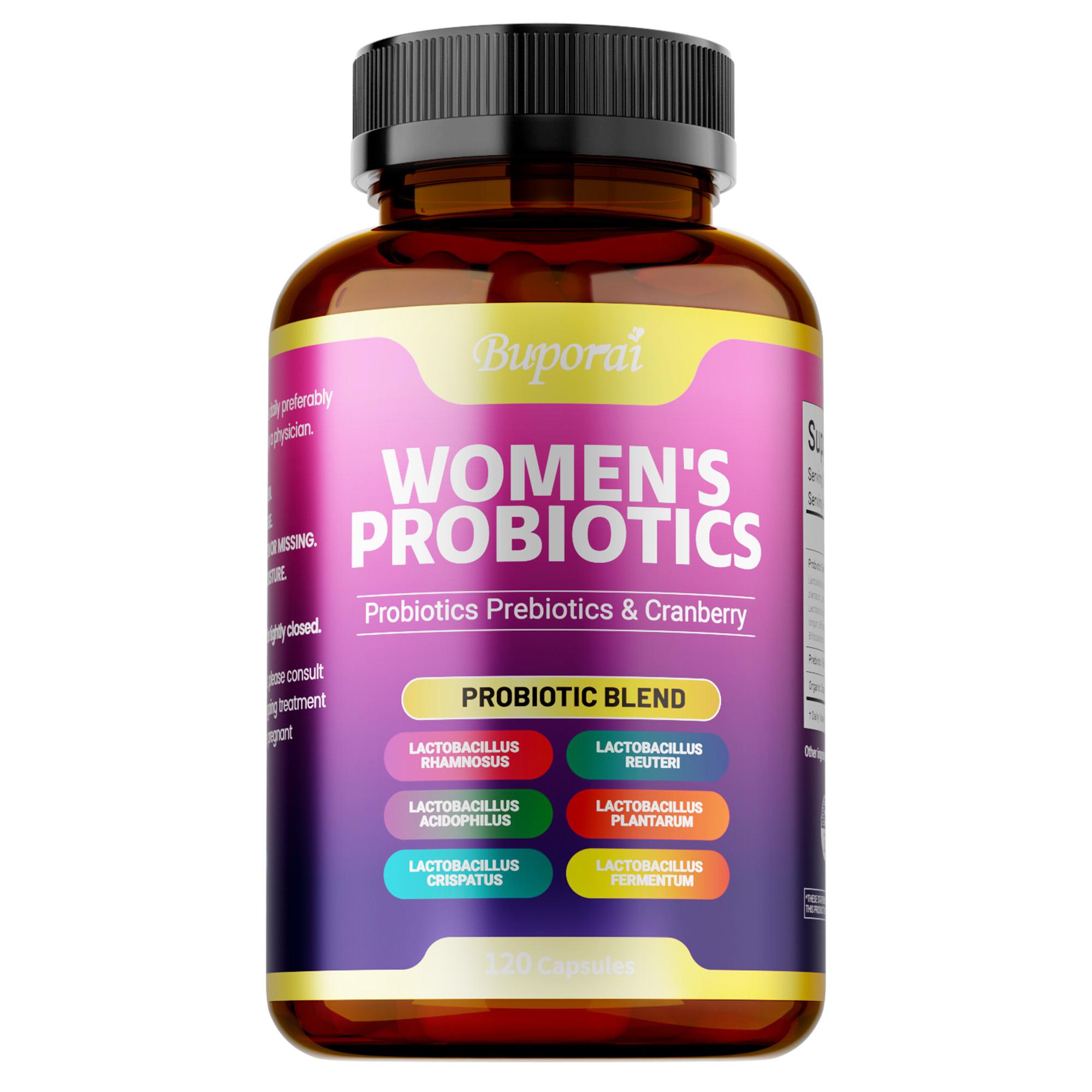 Buporai Women s Probiotic Capsules, Containing Cranberry Prebiotic Complex Strain, Daily Nutritional Supplement for Women 120*1