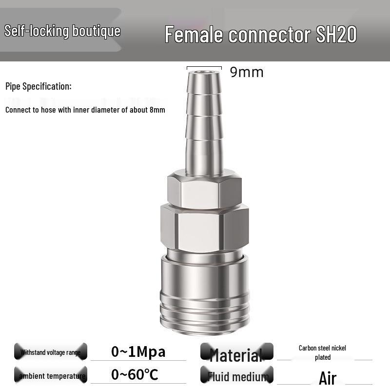 C-type Self-locking Pneumatic Quick Connector - Air Hose & Air Gun Male/Female Quick Connect Plug Accessories