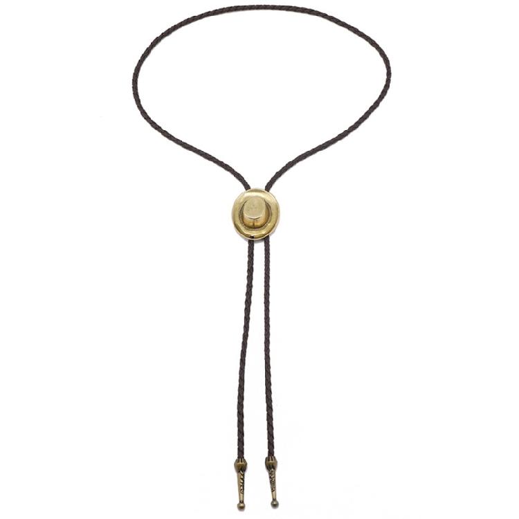 Bolo Tie Braided Rope 3D Cowboy Hat Western Necklace Costume Accessory for Men