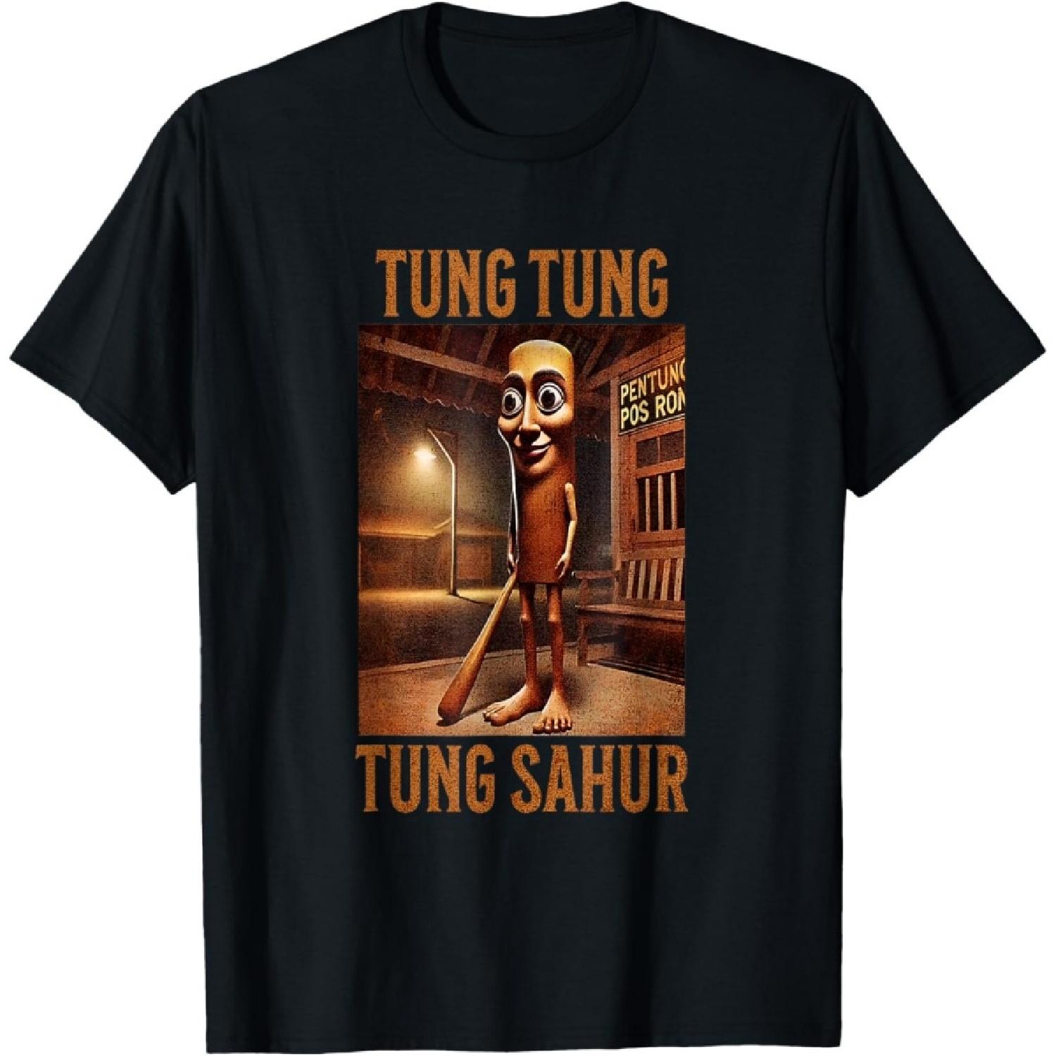 

Tung Tung Tung Sahur Italian Brainrot Meme T-Shirt(1) XXXXXL чорний