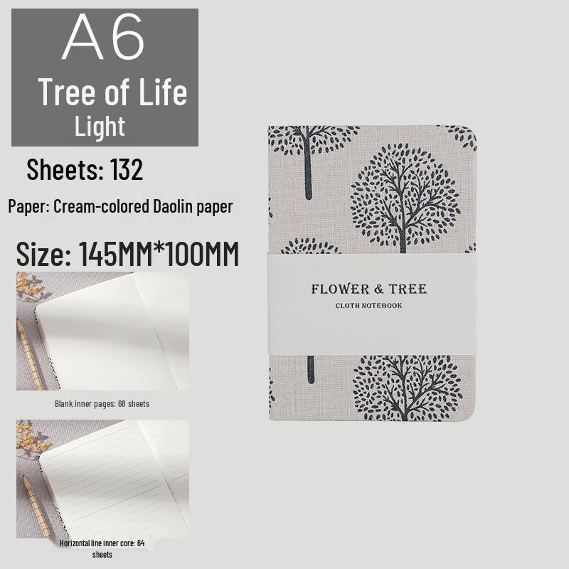 Планер-дневник A5 в твердом переплете с тканевой обложкой - Очень толстая маленькая записная книжка